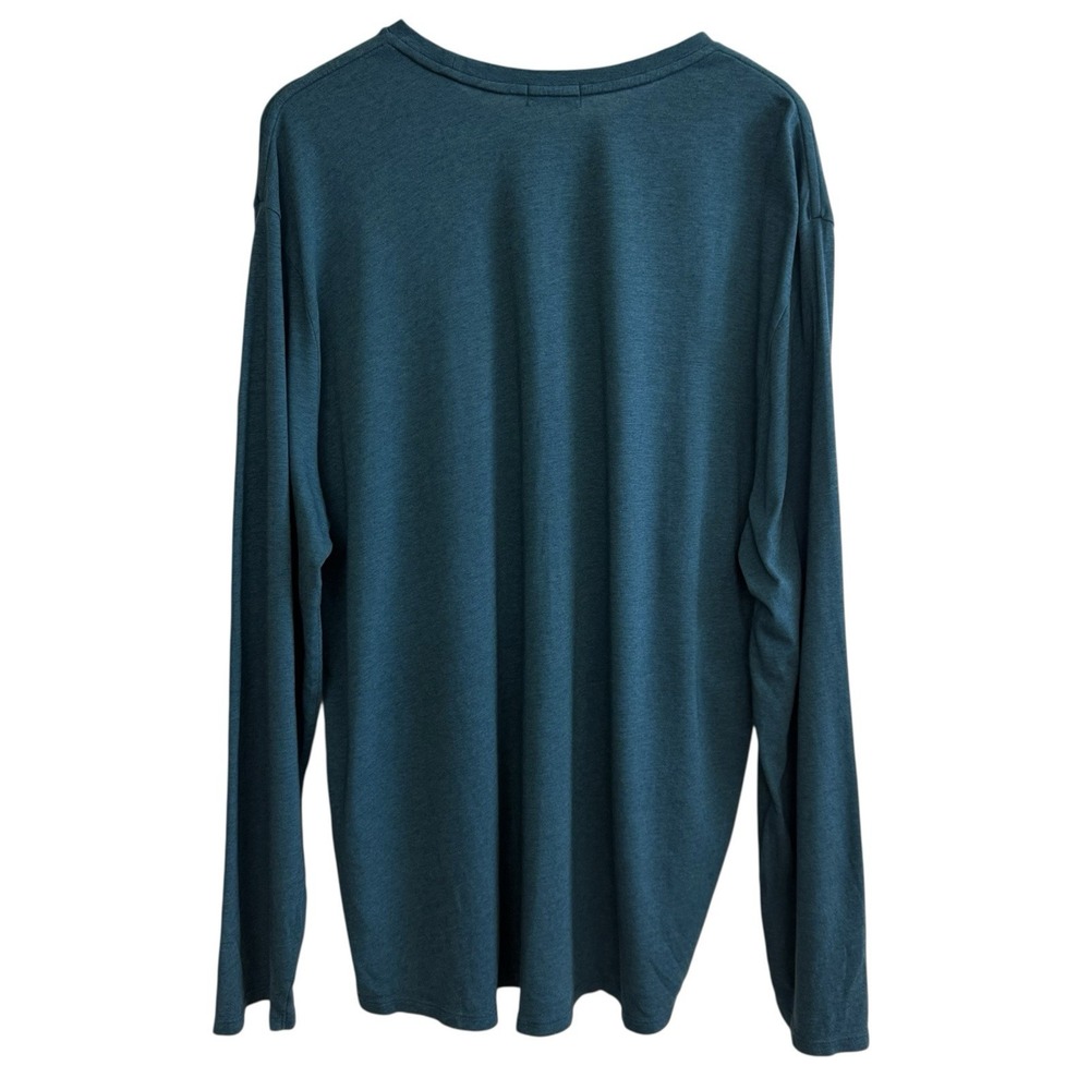 Allbirds Teal Blue Organic Cotton Soft Merino Wool Pullover Long Sleeve XXL #405 - Picture 3 of 10